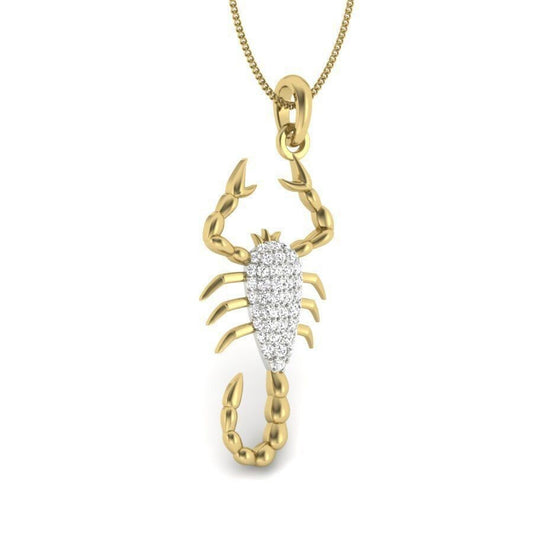 scorpion pendant 18kt gold diamonds gift design made in italy unisex zodiac sign