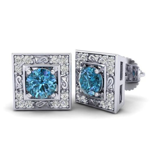 18kt white gold earrings diamond topaz bridal made in italy engagement woman girl gift