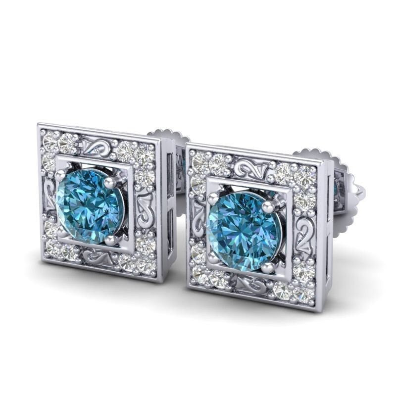 18kt white gold earrings diamond topaz bridal made in italy engagement woman girl gift