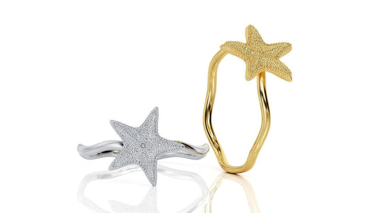 18kt gold ring starfish birthday gift engagement fashion girl glamor made in italy