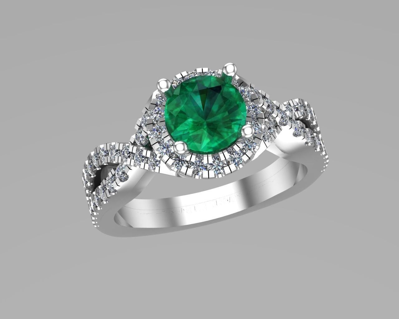 18kt white gold ring emerald ruby diamonds made in italy woman fashion gift luxury hand made precious bride engagement