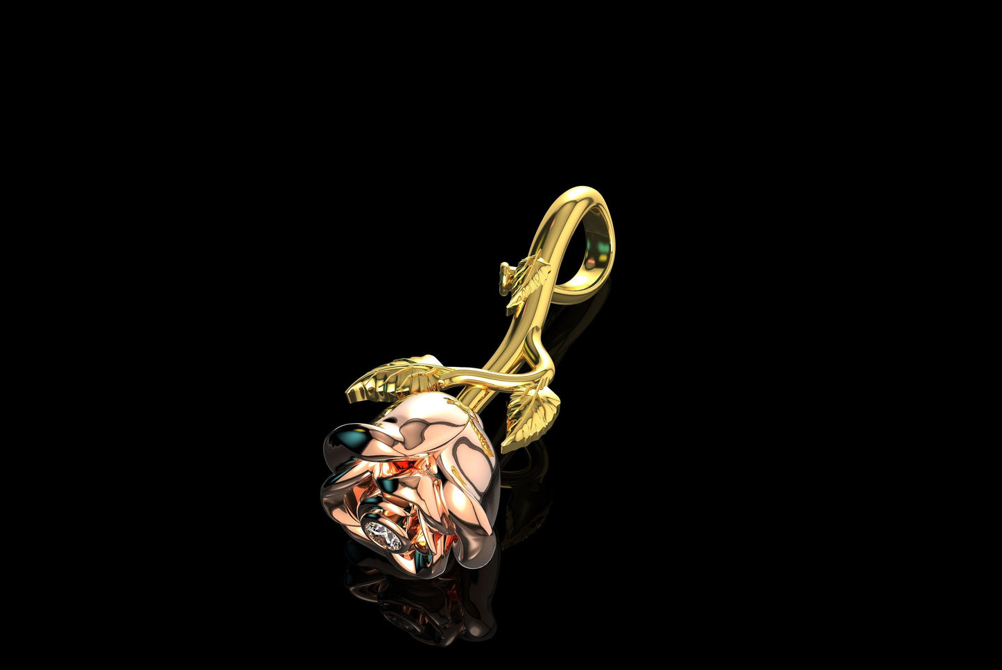 pendant  18kt gold bicolor yellow-pink diamonds gift woman fashion fashion made in italy wedding bride