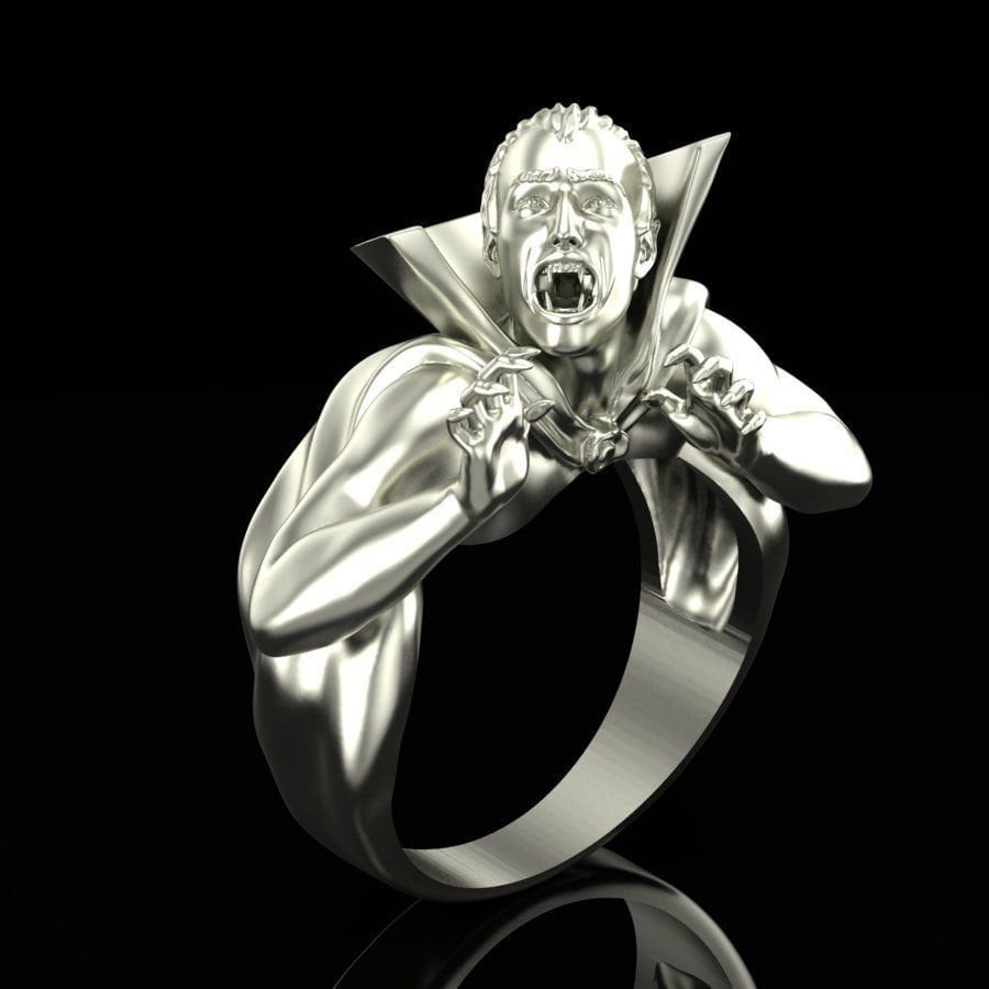 anello dracula scultura in argento 925 regalo moda made in italy unisex uomo