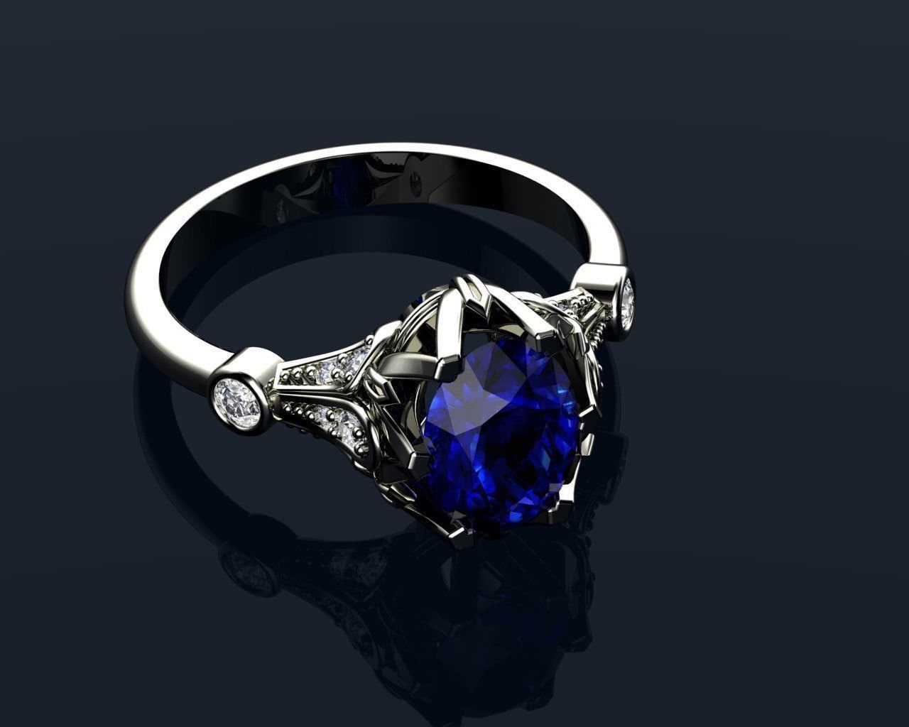 18kt gold ring emerald sapphire natural diamonds gift fashion woman bride engagement made in italy luxury birthday anniversary