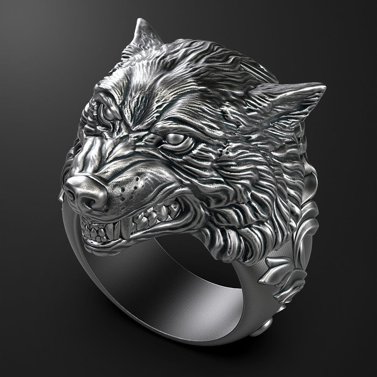 wolf ring in 925 silver gold  18 KT 14 KT unisex man gift animalier forest birthday anniversary made in italy