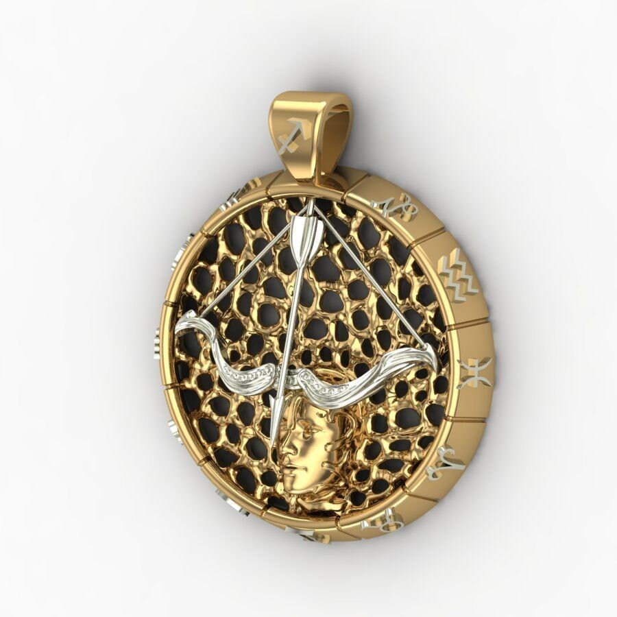 zodiac pendant 18kt gold precious sculpture design made in italy gift symbol fashion fashion man woman unisex birthday