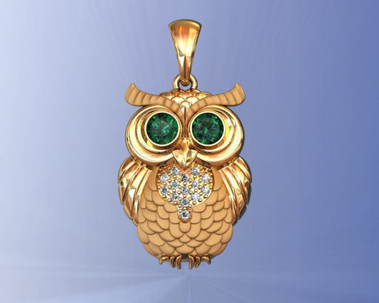 pendant owl pendant white gold yellow pink 18kt fortune precious gift woman unisex anniversary fashion fashion made in italy