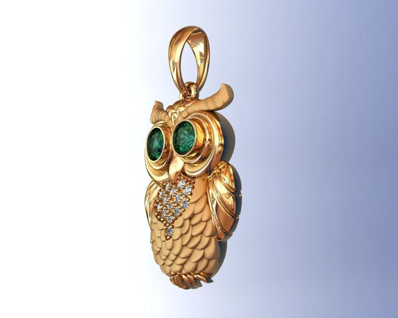 pendant owl pendant white gold yellow pink 18kt fortune precious gift woman unisex anniversary fashion fashion made in italy