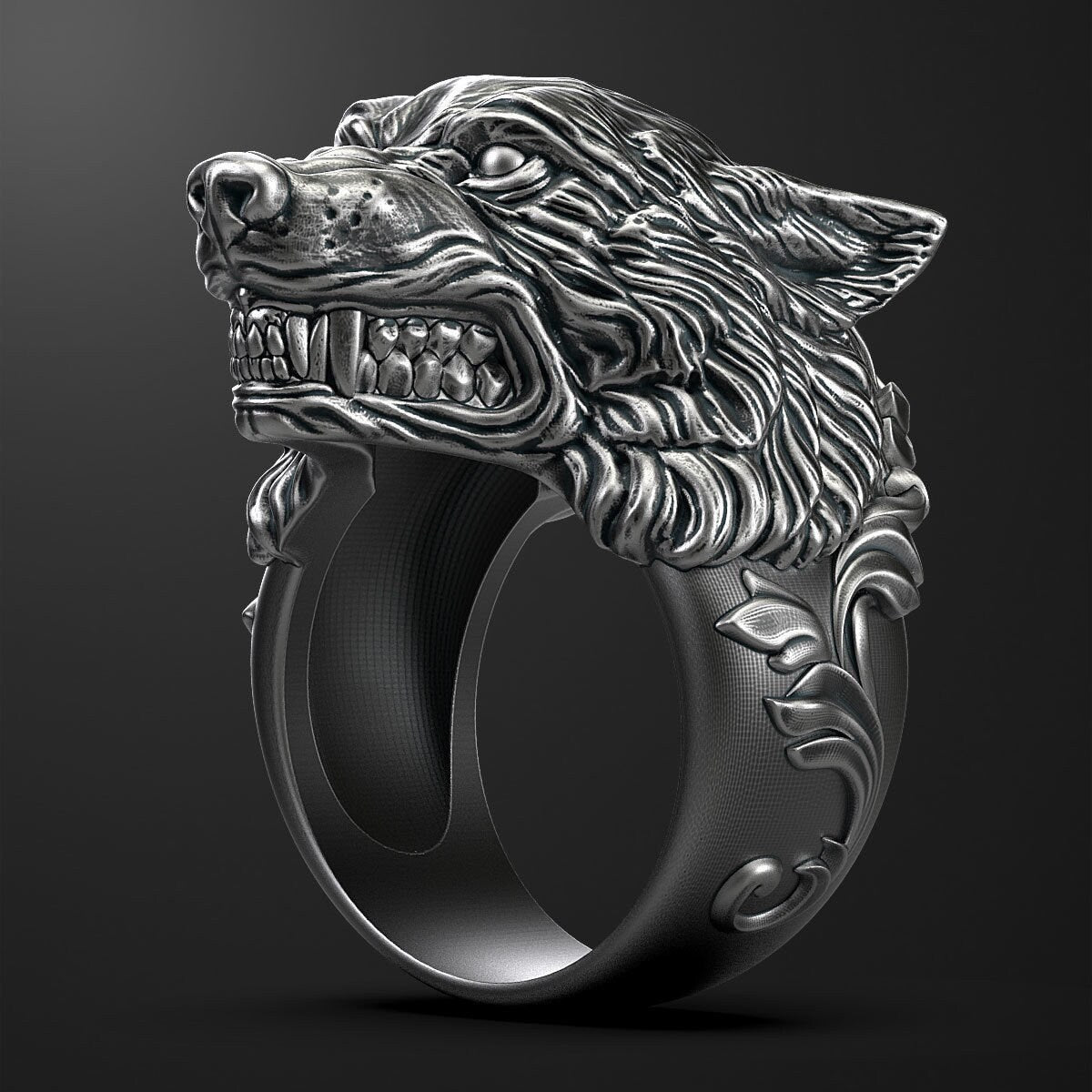 wolf ring in 925 silver gold  18 KT 14 KT unisex man gift animalier forest birthday anniversary made in italy