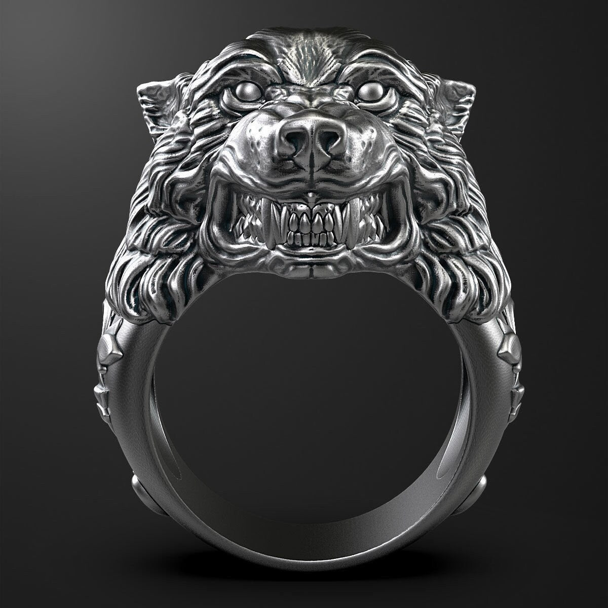 wolf ring in 925 silver gold  18 KT 14 KT unisex man gift animalier forest birthday anniversary made in italy