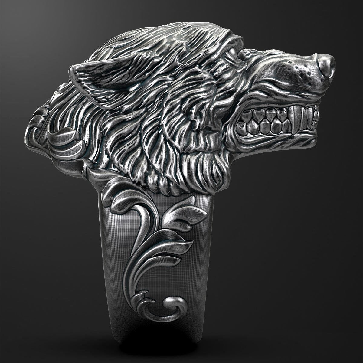 wolf ring in 925 silver gold  18 KT 14 KT unisex man gift animalier forest birthday anniversary made in italy