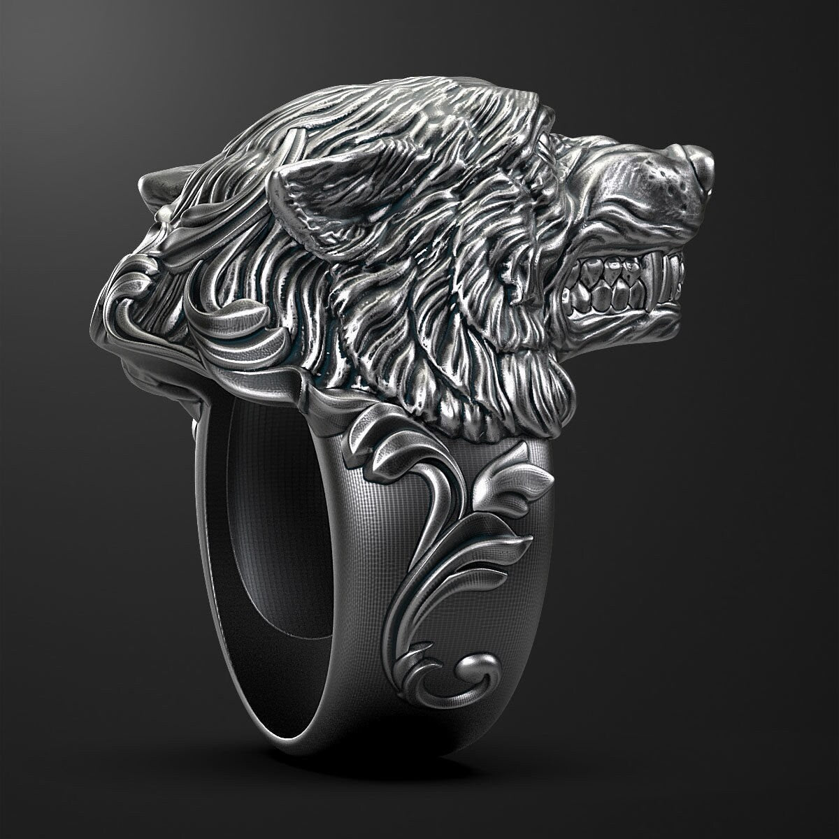 wolf ring in 925 silver gold  18 KT 14 KT unisex man gift animalier forest birthday anniversary made in italy