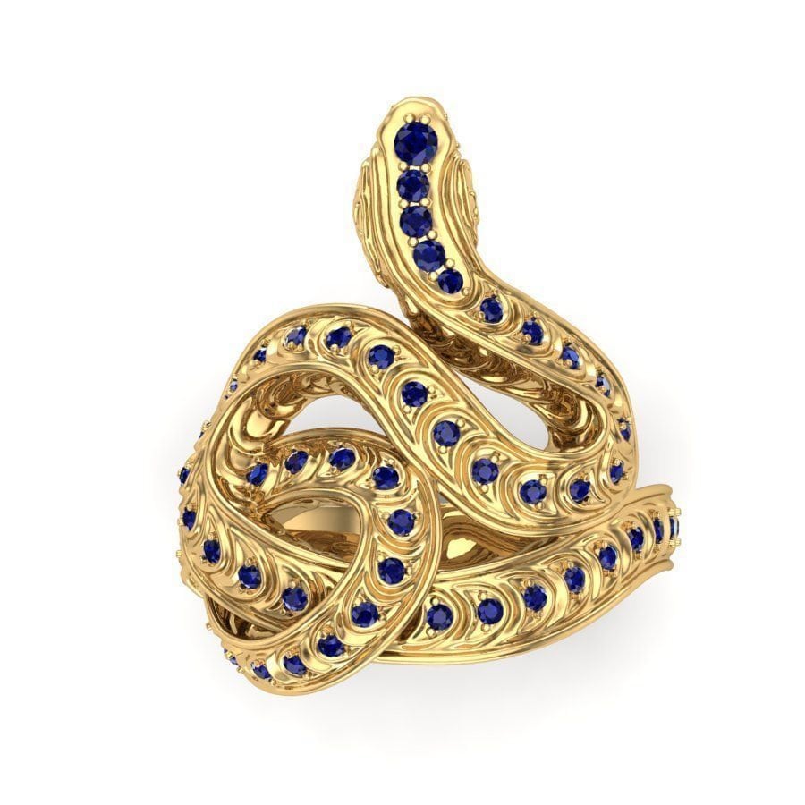 snake ring 18kt gold silver sapphires rubies gift woman fashion made in italy girl