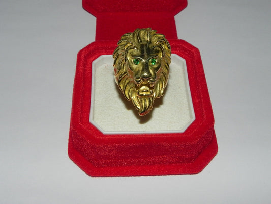 ring lion yellow gold silver 925 sculpture italy rome jewel handmade leone gold silver giant beautiful anello maxi animalier gioiello unisex