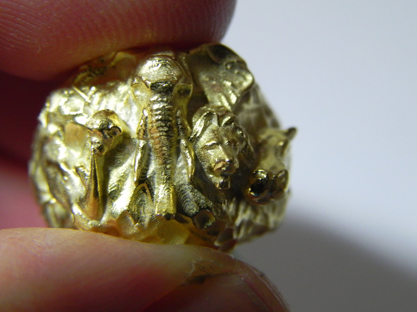 safari ring animalier silver 18kt gold sculpture africa symbolic precious gift woman unisex man