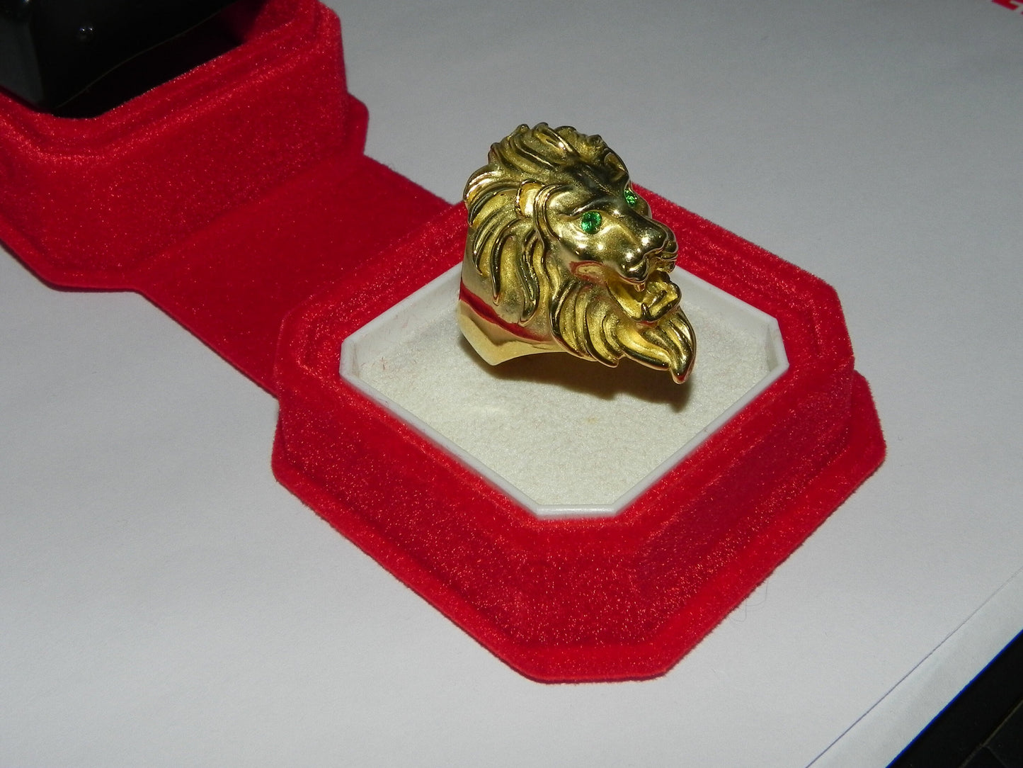 ring lion yellow gold silver 925 sculpture italy rome jewel handmade leone gold silver giant beautiful anello maxi animalier gioiello unisex