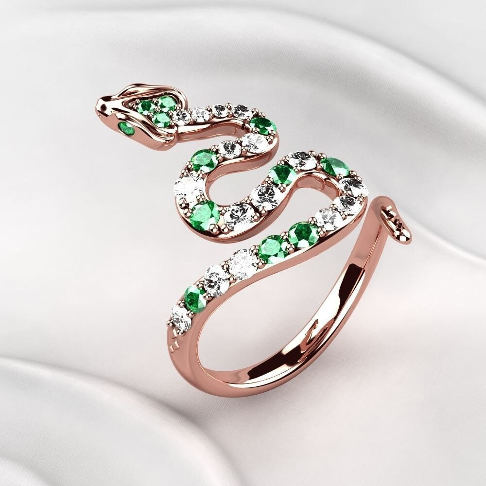 snake ring 18kt gold ruby diamond emerald unisex woman gift fashion fashion made in italy anniversary birthday