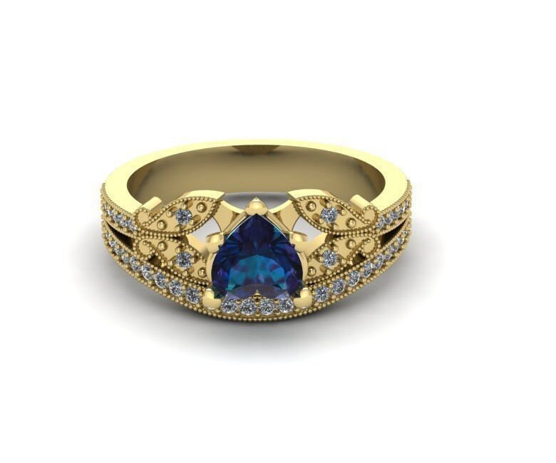 18kt gold ring heart ruby sapphire aquamarine emerald gift woman made in Italy precious luxury