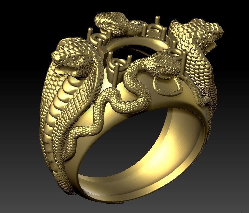 ring 18kt gold snakes diamonds unisex man gift sculpture precious man unisex animalier snake gift fashion fashion woman