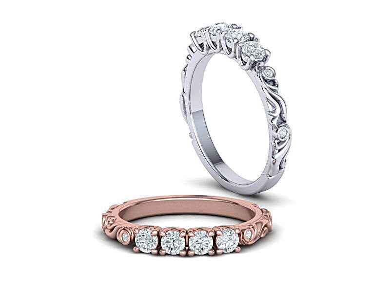 rivier ring 18kt white yellow pink gold diamonds fashion engagement bride woman gift birthday valentine made in italy