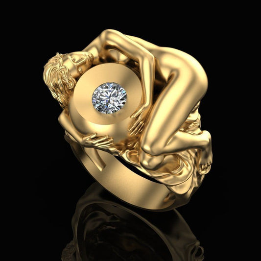 ring female figure 18kt gold silver gift woman symbol love made in italy birthday bride engagement