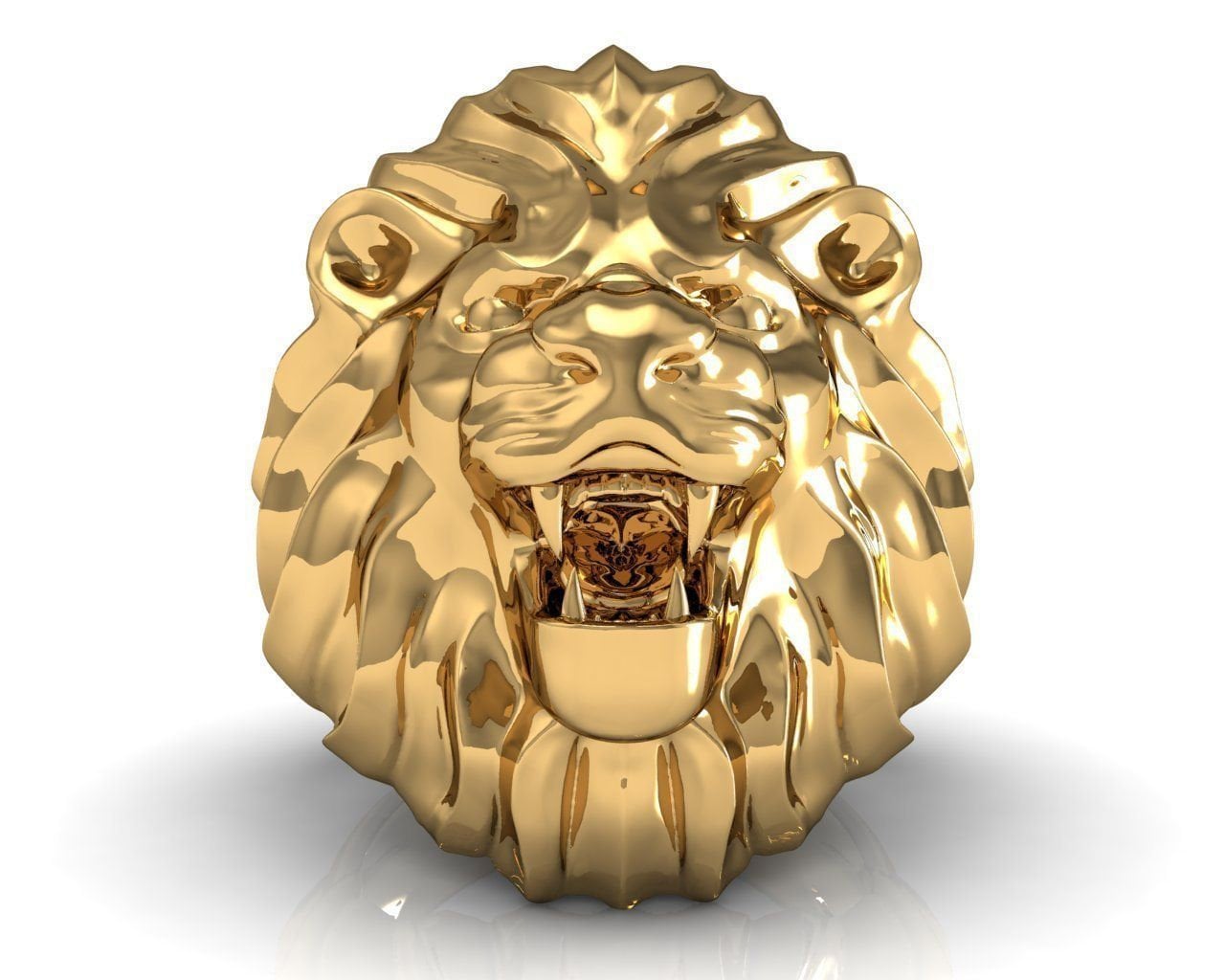 ring animalier lion 18kt yellow gold 14 kt man unisex gift made in italy handmade fashion fashion strong jewels man