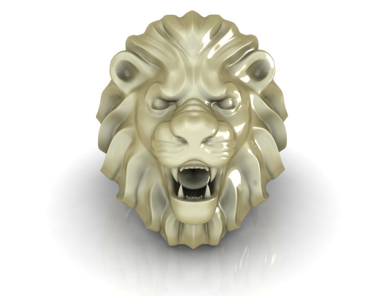 ring animalier lion 18kt yellow gold 14 kt man unisex gift made in italy handmade fashion fashion strong jewels man