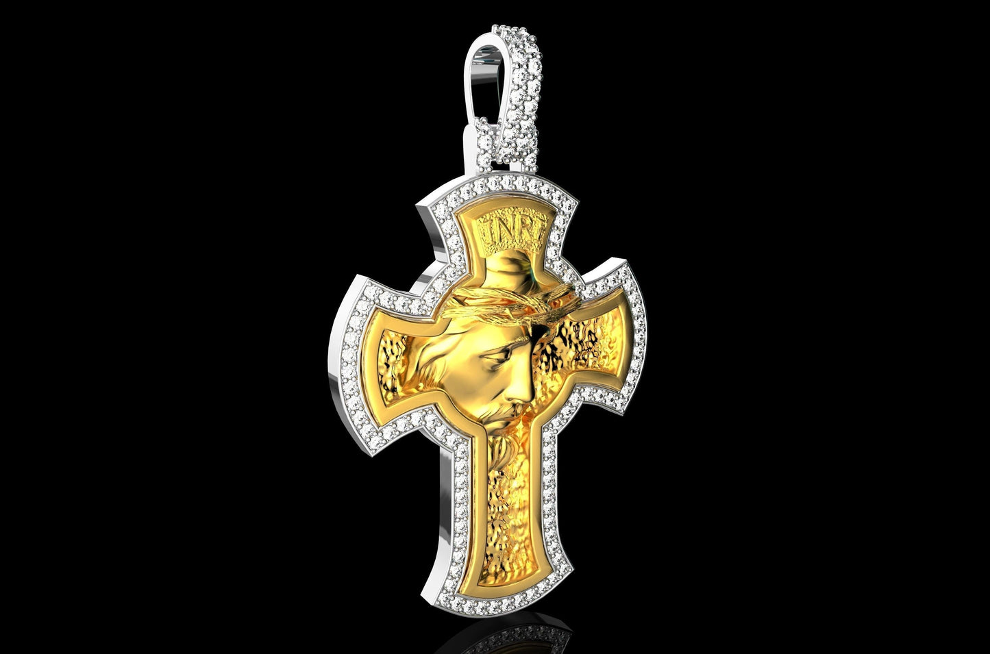 jesus christ pendant 18kt gold diamonds gift sculpture made in italy precious luminous unisex man fashion universe symbol