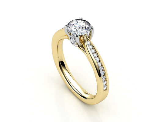 solitaire ring 18kt gold diamonds design made in italy handcrafted engagement bride wedding party elegant precious