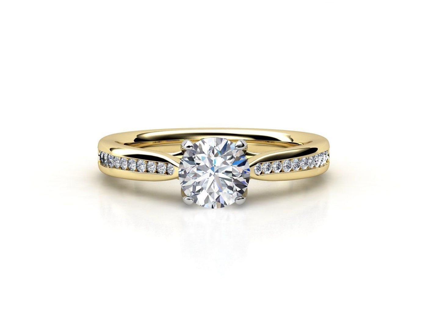 solitaire ring 18kt gold diamonds design made in italy handcrafted engagement bride wedding party elegant precious