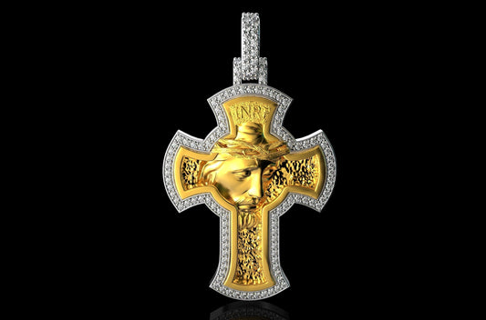 jesus christ pendant 18kt gold diamonds gift sculpture made in italy precious luminous unisex man fashion universe symbol