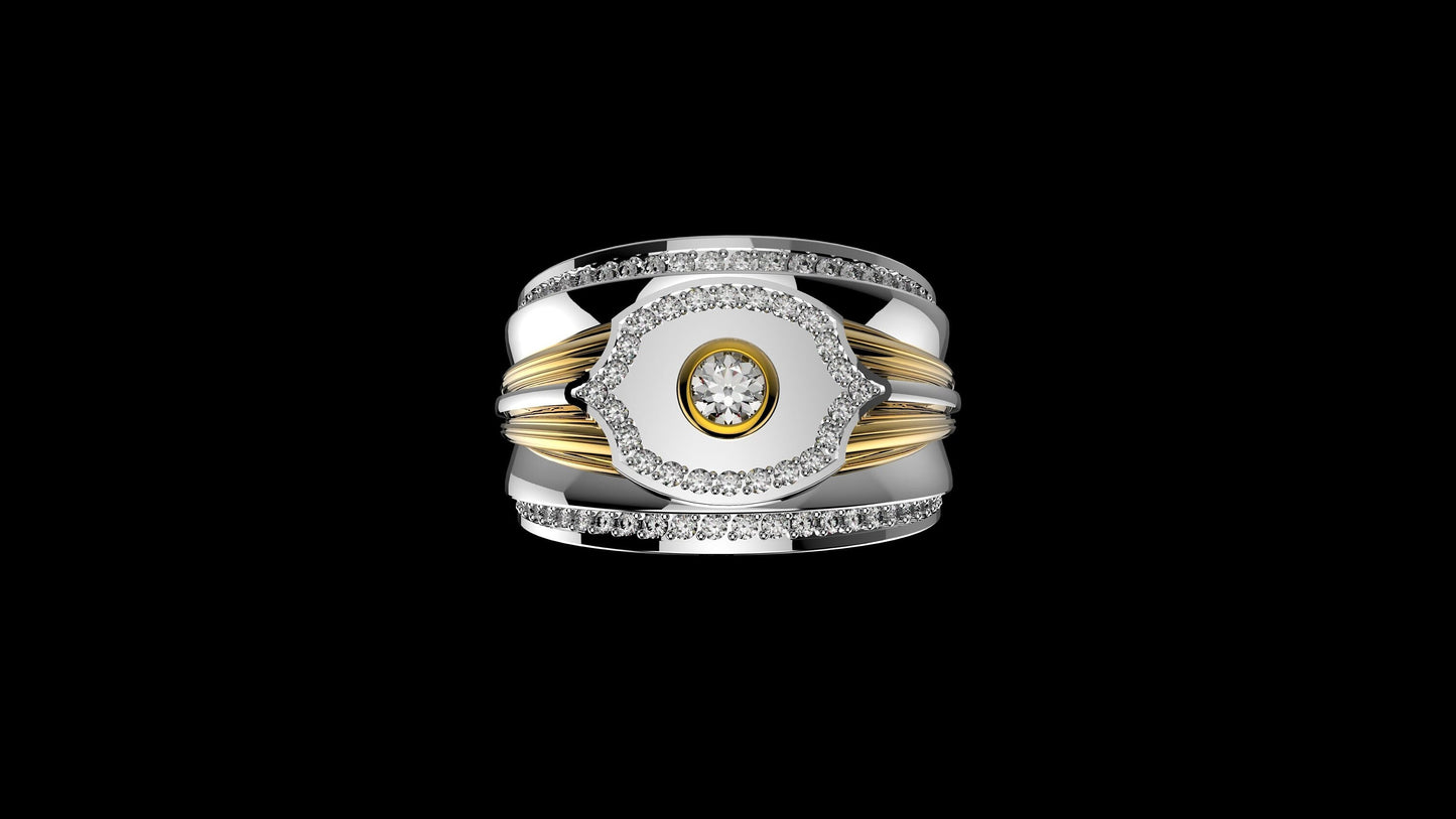 men's ring 18kt gold diamonds birthday gift made in Italy Italian fashion fashion engagement anniversary brilliant diamonds