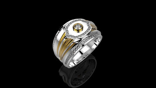 men's ring 18kt gold diamonds birthday gift made in Italy Italian fashion fashion engagement anniversary brilliant diamonds