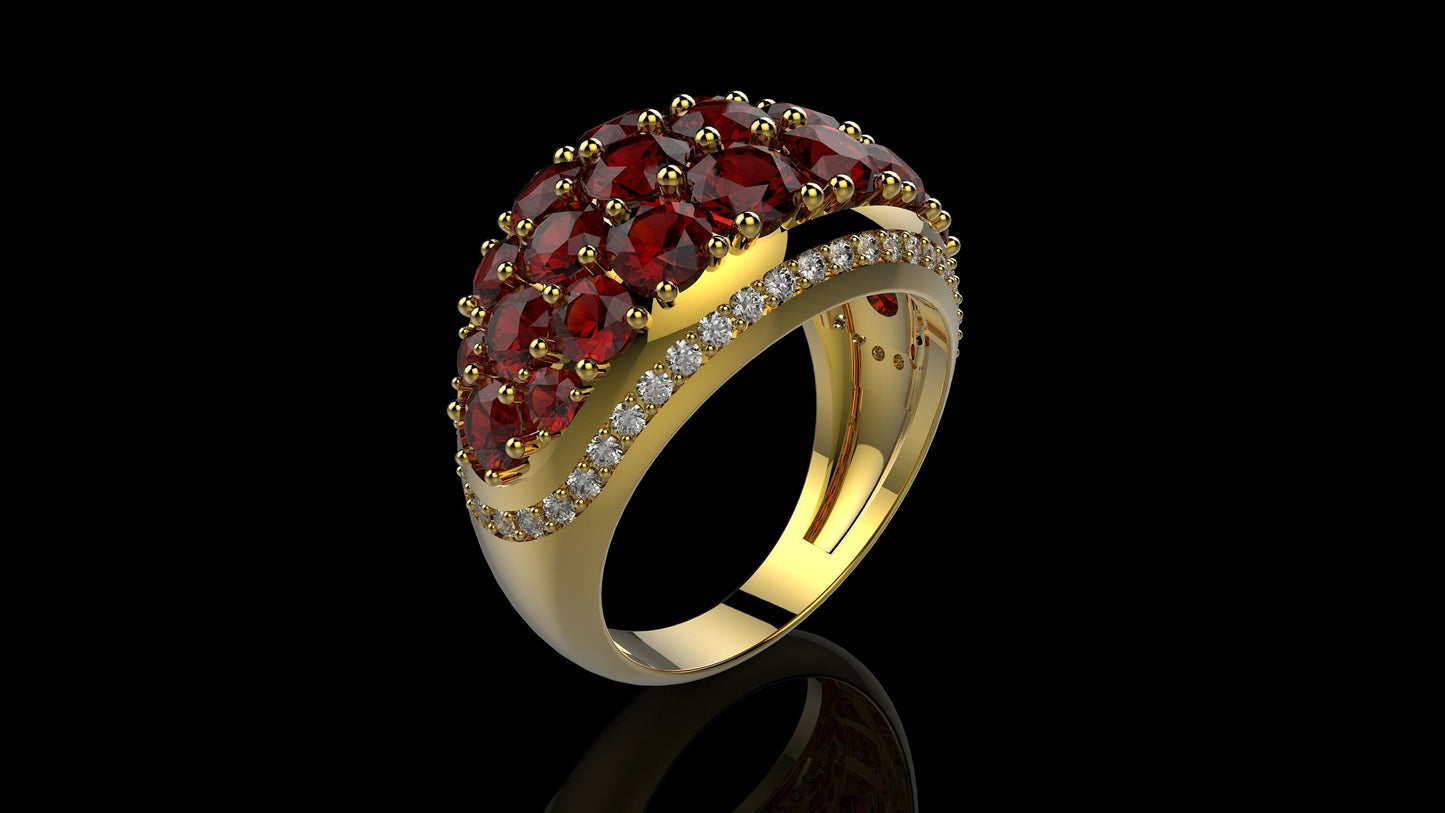 18kt gold ring diamonds rubies sapphires emeralds woman gift top fashion fashion engagement wedding anniversary made in italy bright