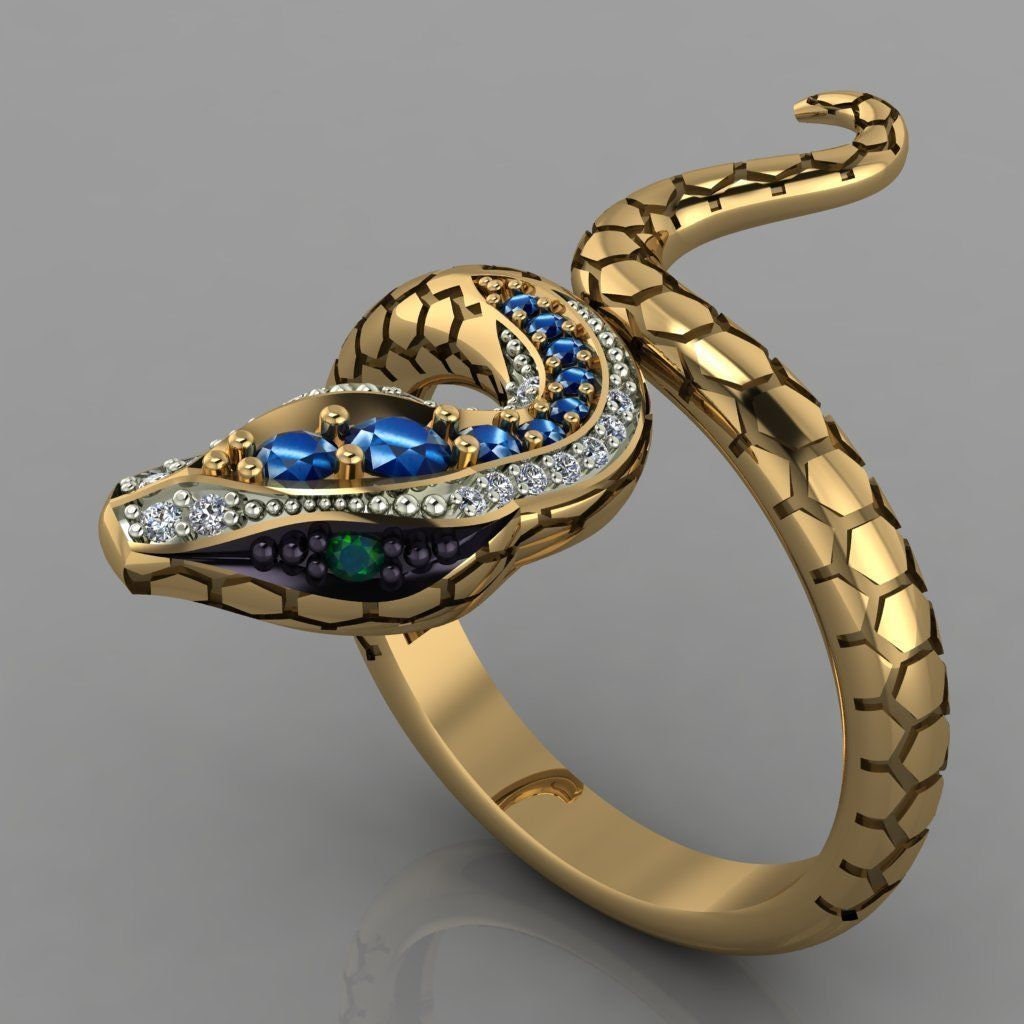 snake ring 18kt white yellow pink gold diamonds sapphires emeralds gift fashion woman made in italy birthday anniversary