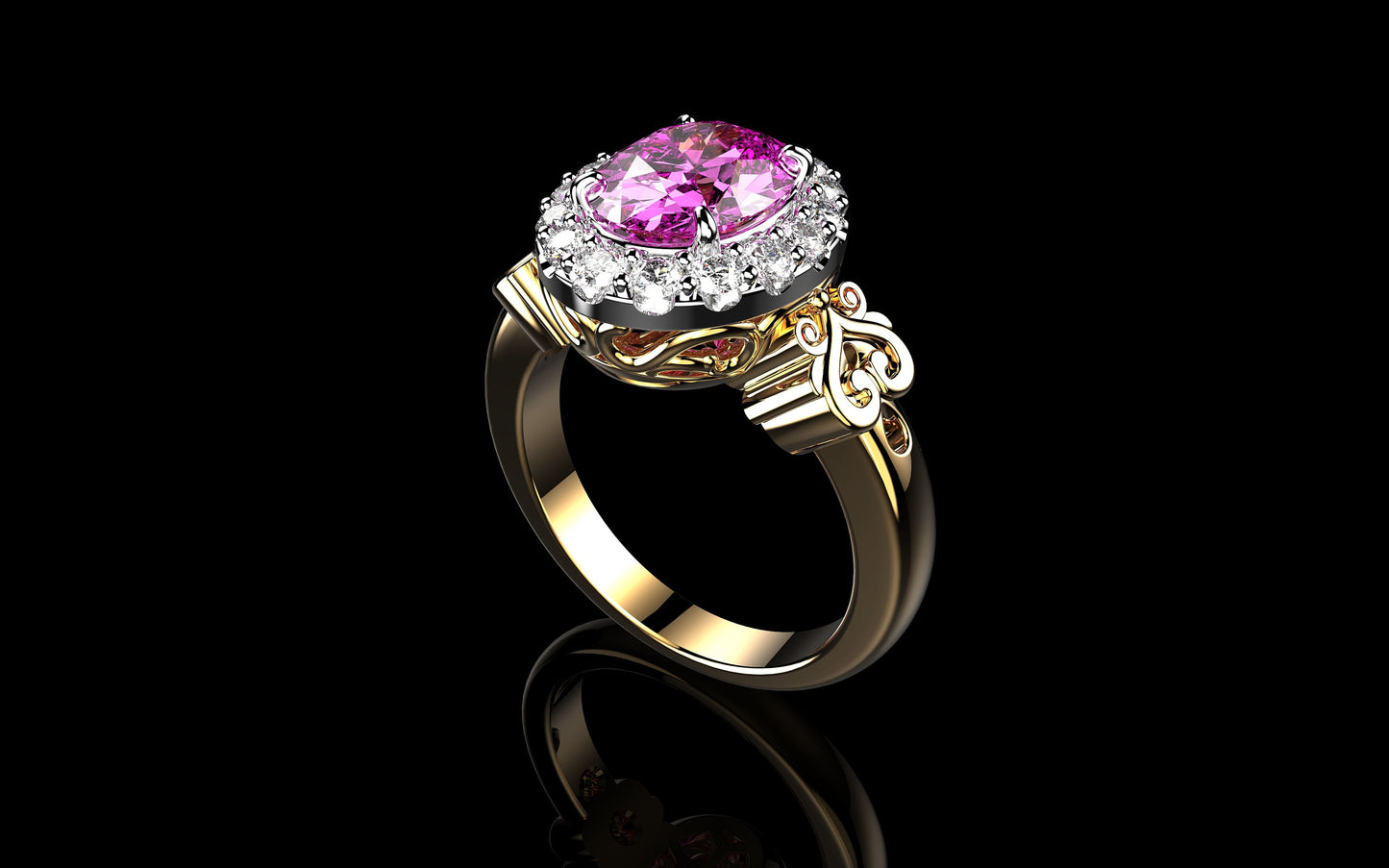 18kt gold ring design emerald amethyst aquamarine diamonds gift fashion style fashion made in italy anniversary birthday wedding woman