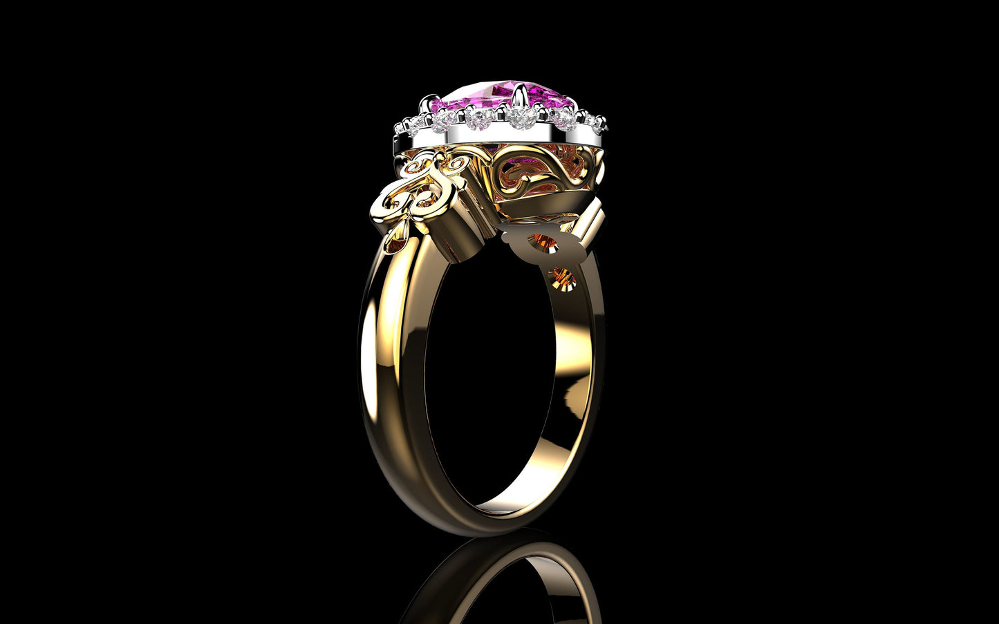 18kt gold ring design emerald amethyst aquamarine diamonds gift fashion style fashion made in italy anniversary birthday wedding woman