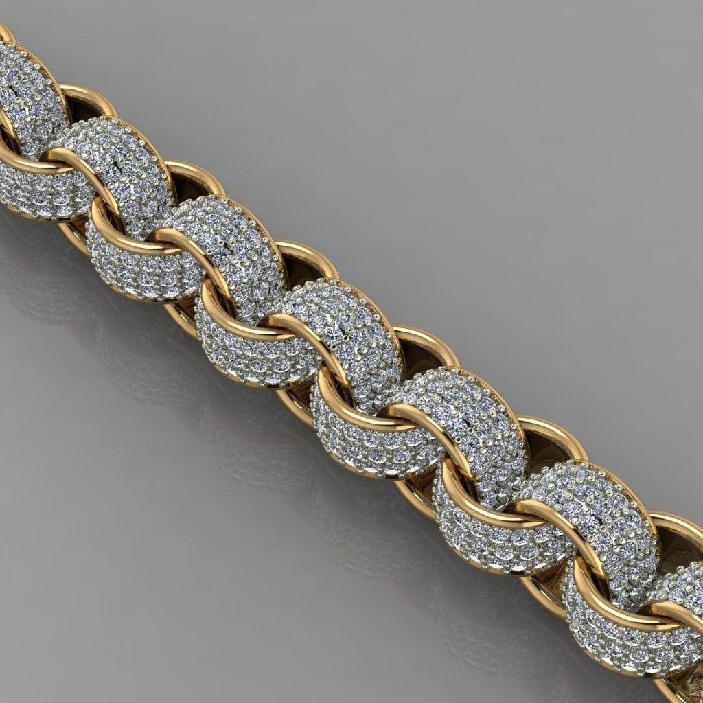 18 kt white yellow gold bracelet diamonds gift for men unisex women bright design high jewelry wedding anniversary luxury made in Italy