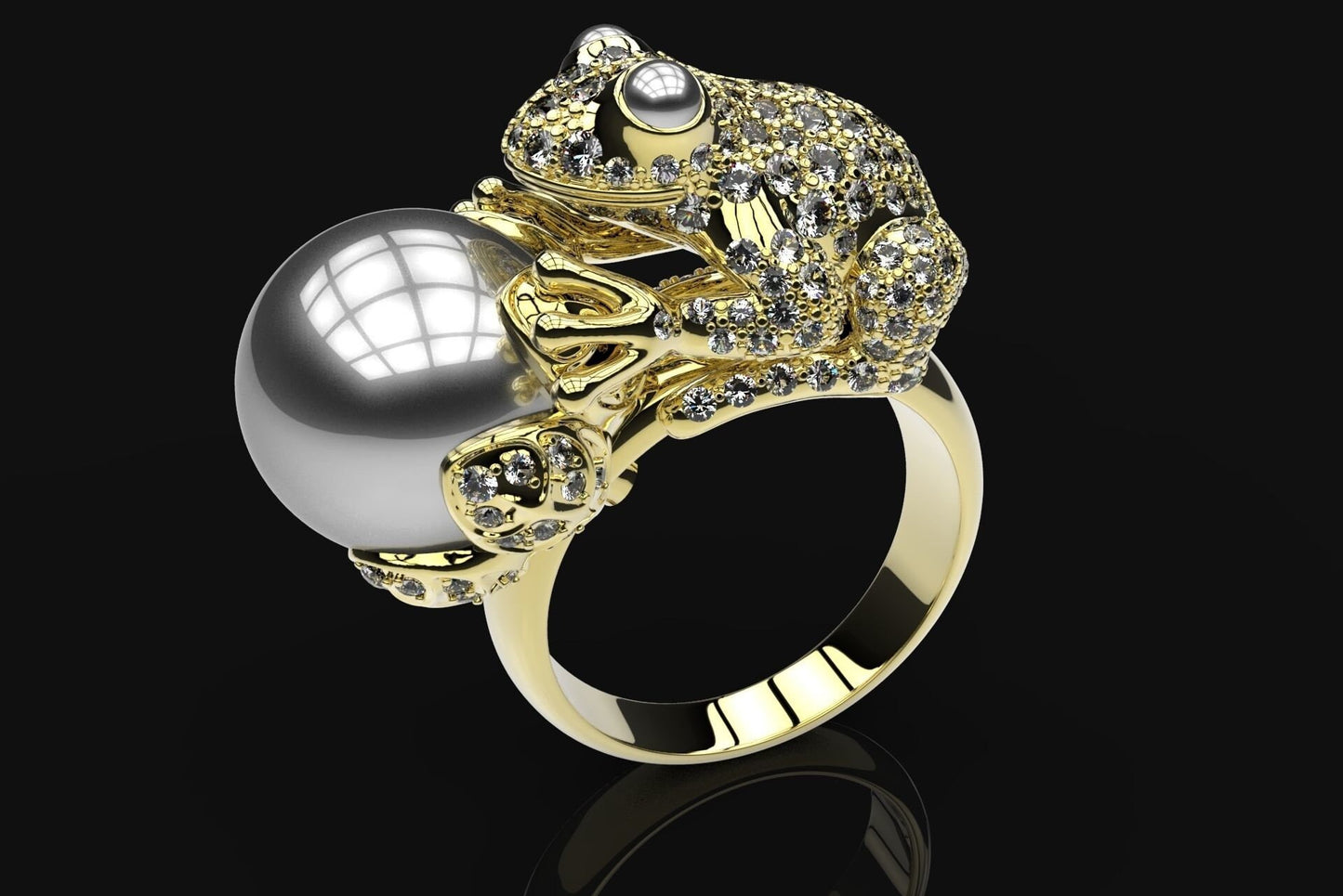 animalier frog ring 18kt white yellow emeralds rubies made in italy precious fashion gift