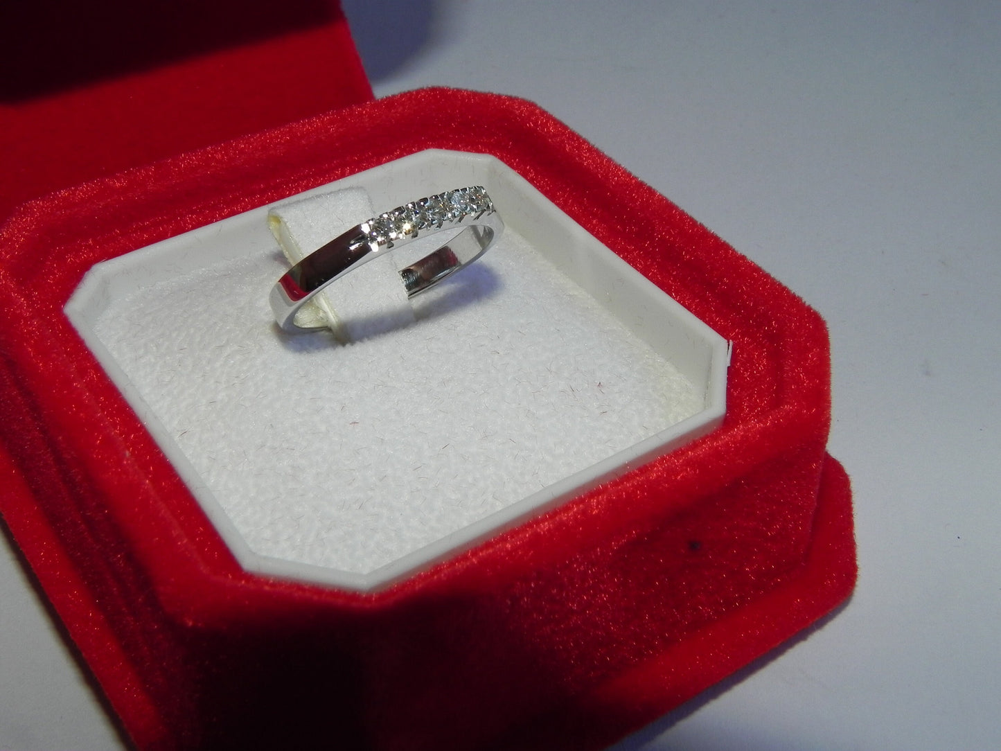 anello rivier oro bianco 18kt diamanti regalo donna fidanzamento sposa prezioso  made in italy fatto a mano design compleanno ragazza