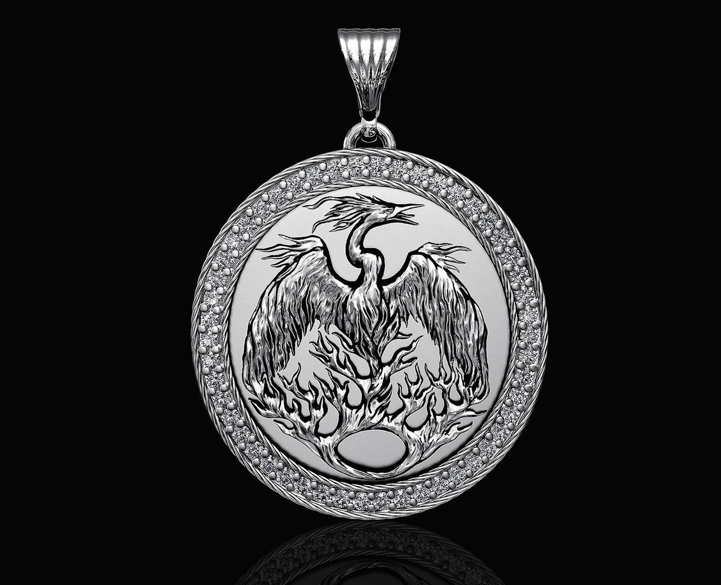 animal phoenix pendant 18 kt gold silver diamonds fashion gift fashion made in italy birthday