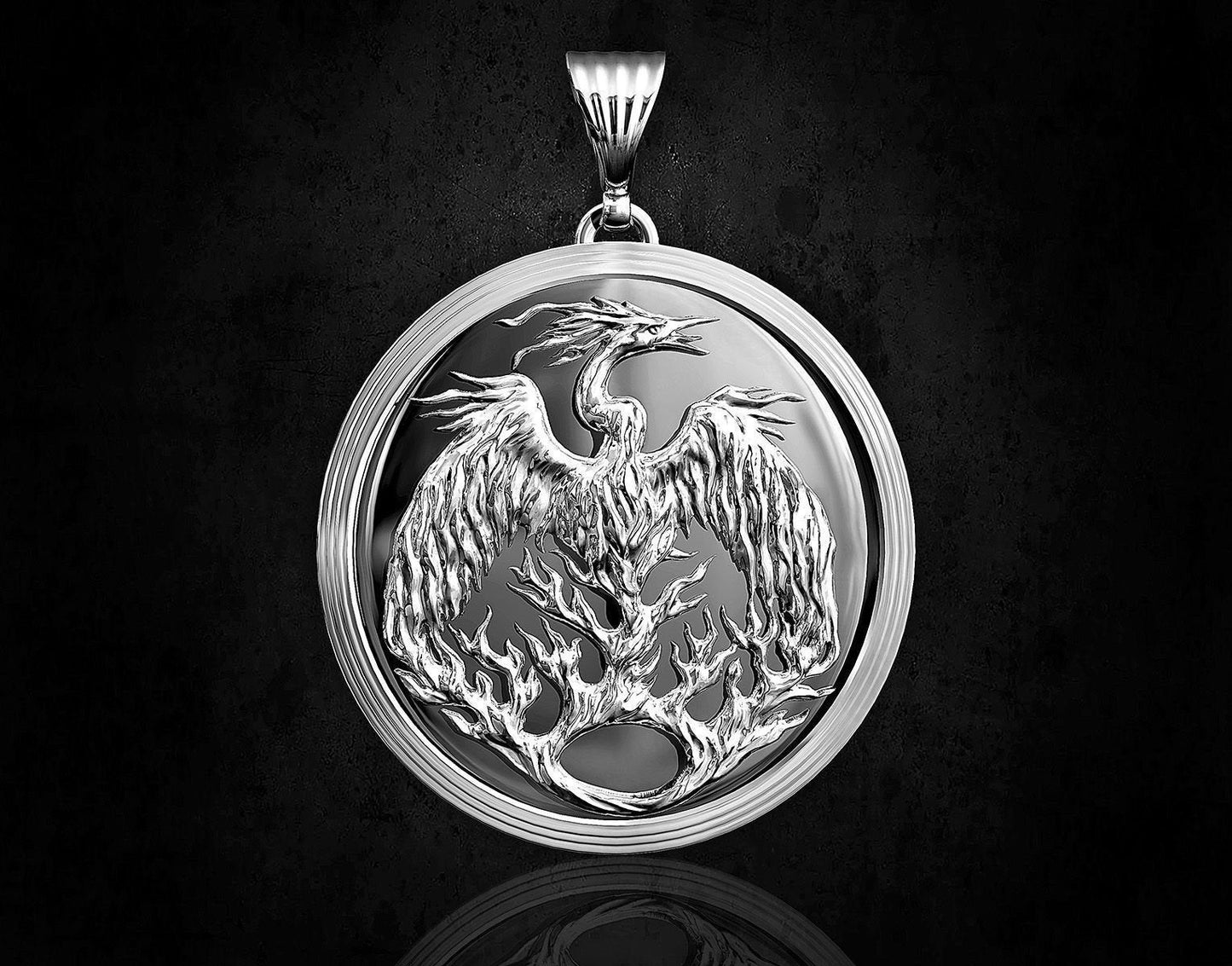 animal phoenix pendant 18 kt gold silver diamonds fashion gift fashion made in italy birthday