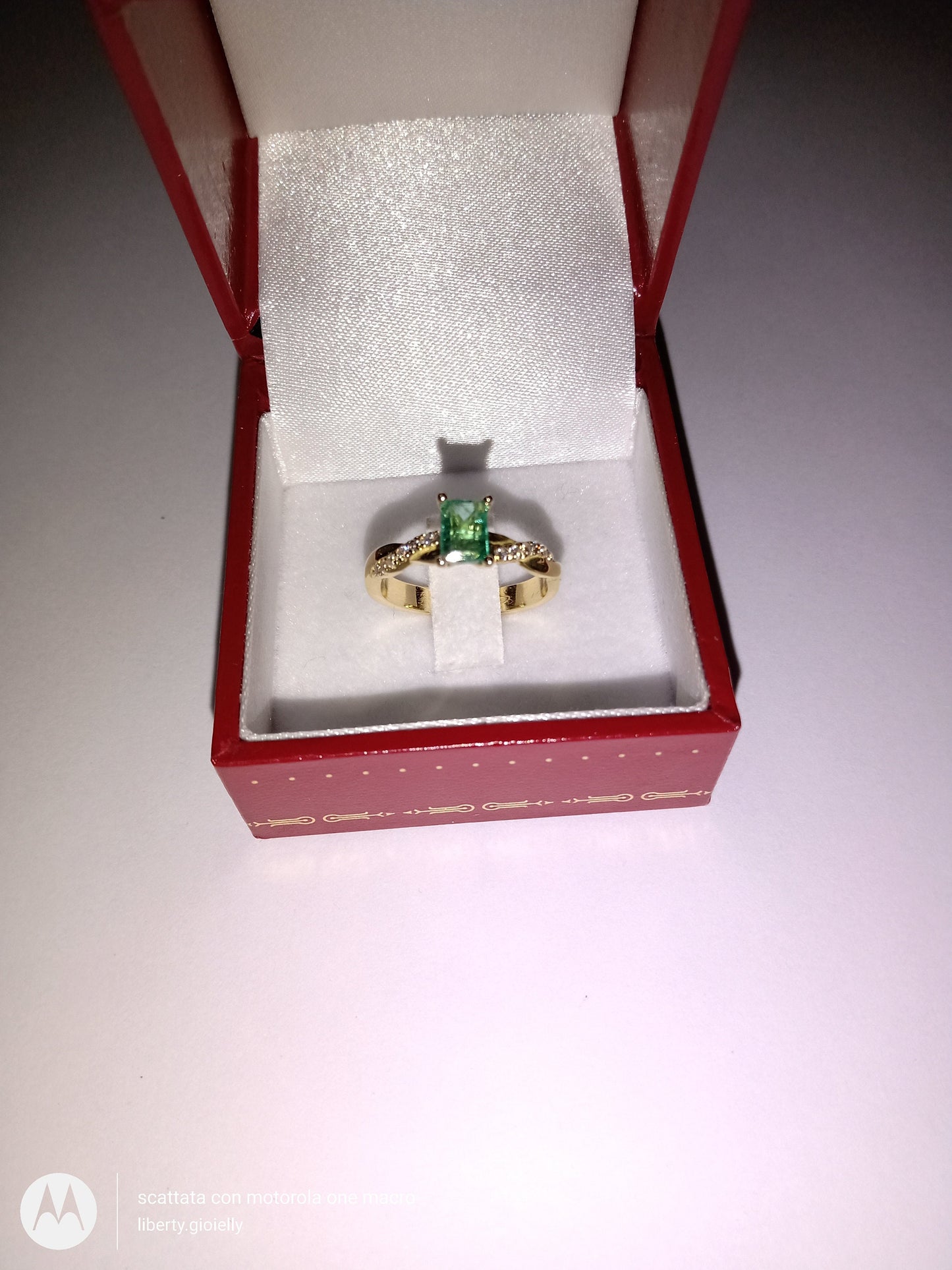 18kt yellow gold emerald diamond ring fashion gift fashion woman engagement bride made in italy anniversary luxury girls