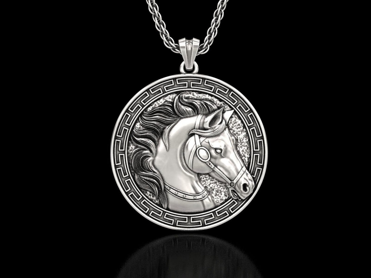 horse head pendant 18kt gold silver design made in italy animal gift details unisex girls birthday sport trophy