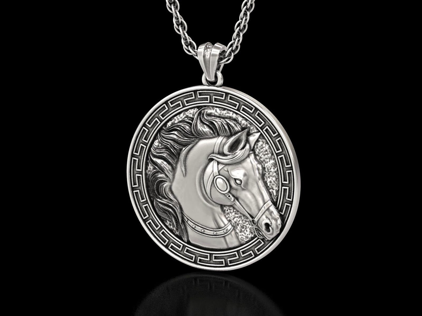 horse head pendant 18kt gold silver design made in italy animal gift details unisex girls birthday sport trophy