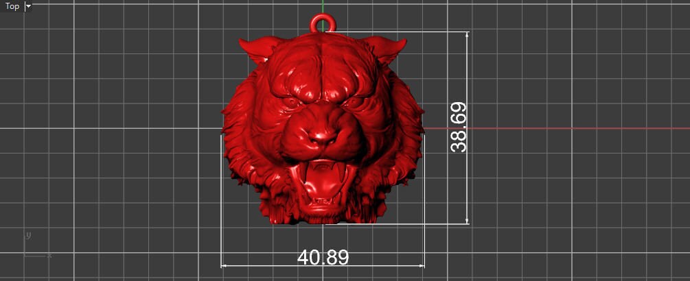 animal tiger head pendant 18 kt gold silver aggressive design strength courage unisex man made in italy gift