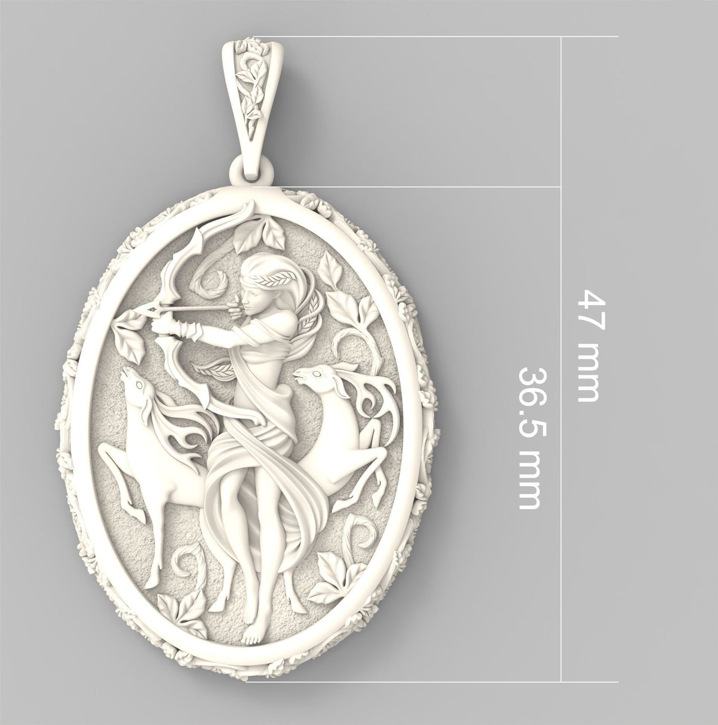 pendant ARTEMIDE dian pendant goddess of hunting ancient GREECE precious sculpture anniversary gift passion woman girl engagement