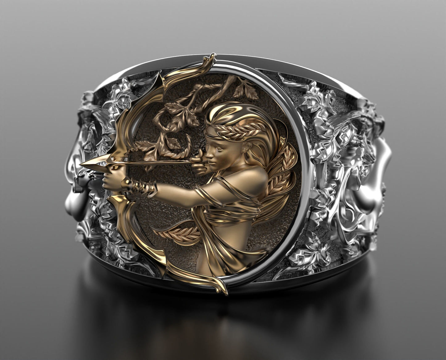 ring Artemis diana goddess of hunting ancient greece sculpture jewel gift woman history birthday made in italy engagement