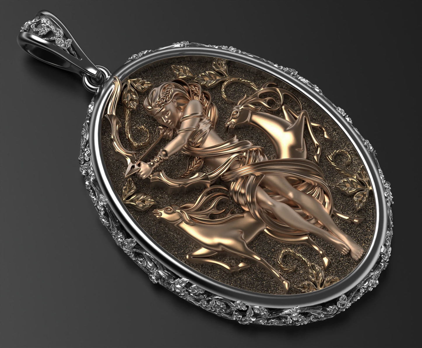 pendant ARTEMIDE dian pendant goddess of hunting ancient GREECE precious sculpture anniversary gift passion woman girl engagement