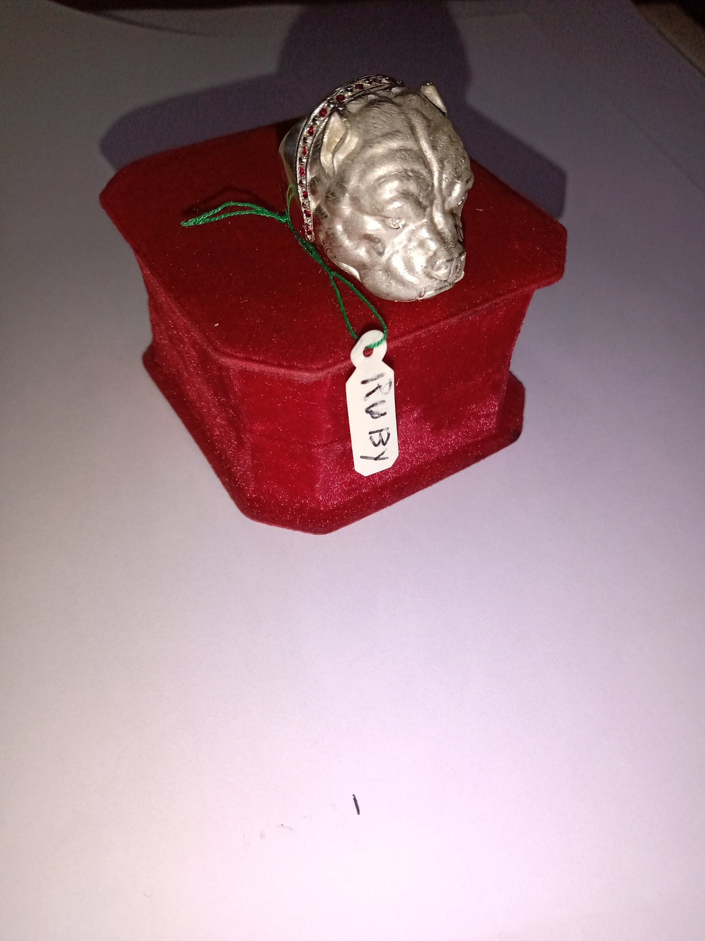 pitbull ring silver rubies solid diamonds animalier dog gift line man unisex sculpture made in italy design birthday anniversary